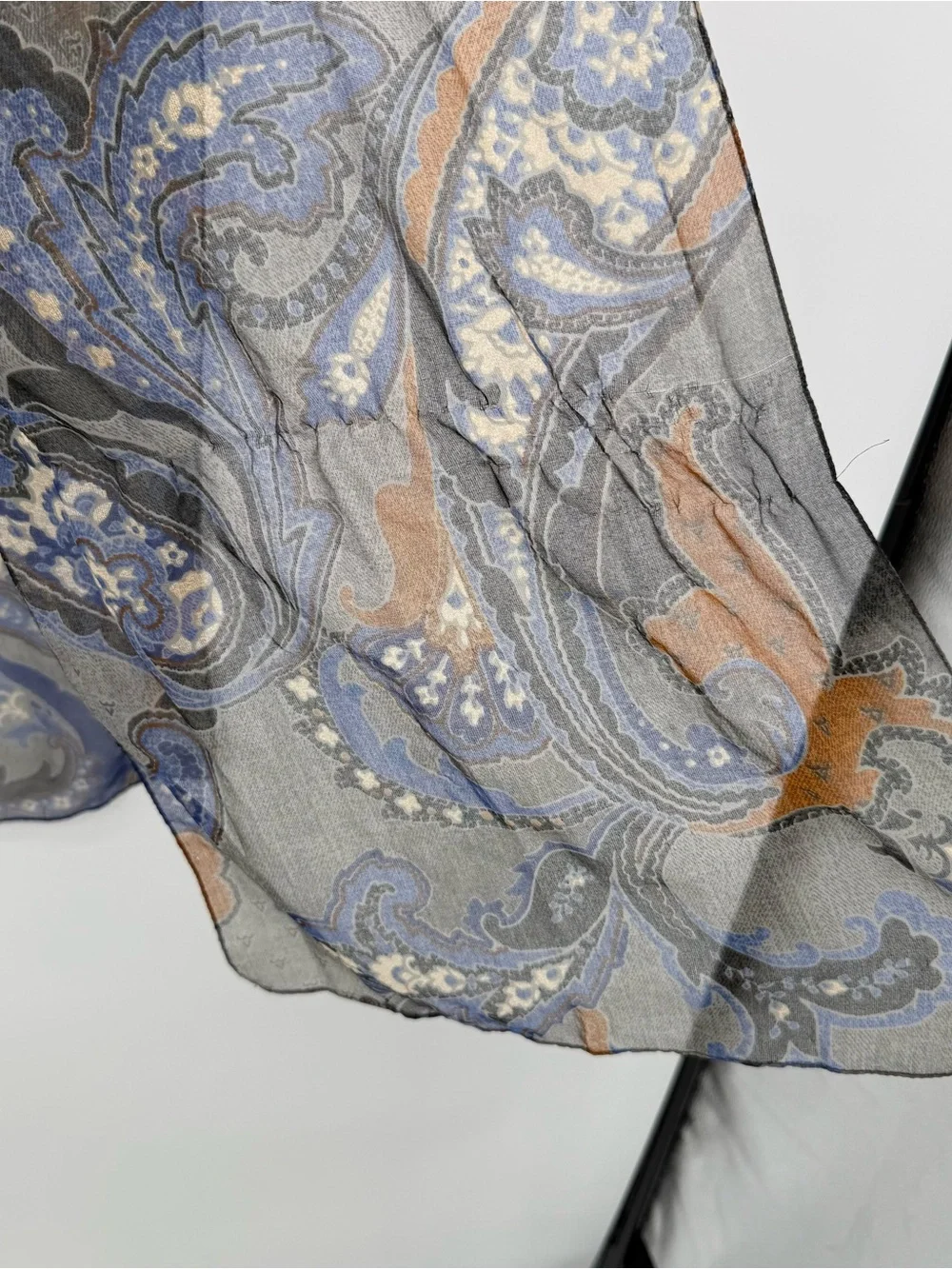 Unbranded Paisley Scarf Accessory Lightweight Chiffon Blue Orange Boho